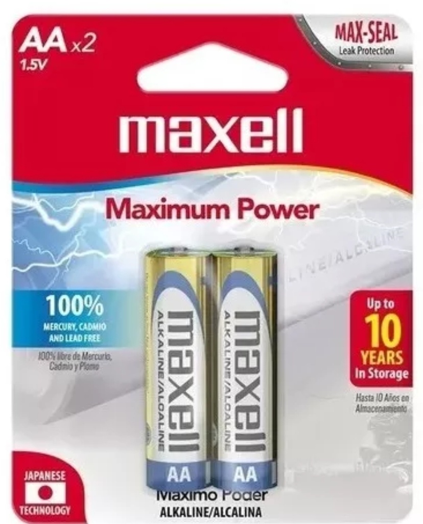 BATERIA ALCALINA AA MAXELL CAJ*100*5UN