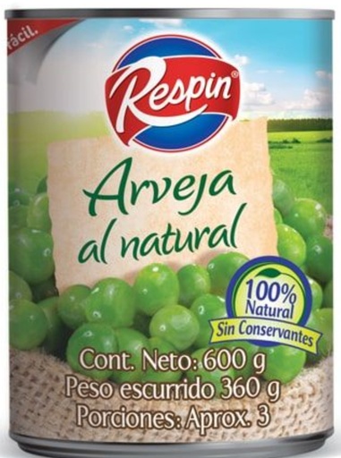 [1403015] RESPIN ARVEJAS NATURAL 24*600gr